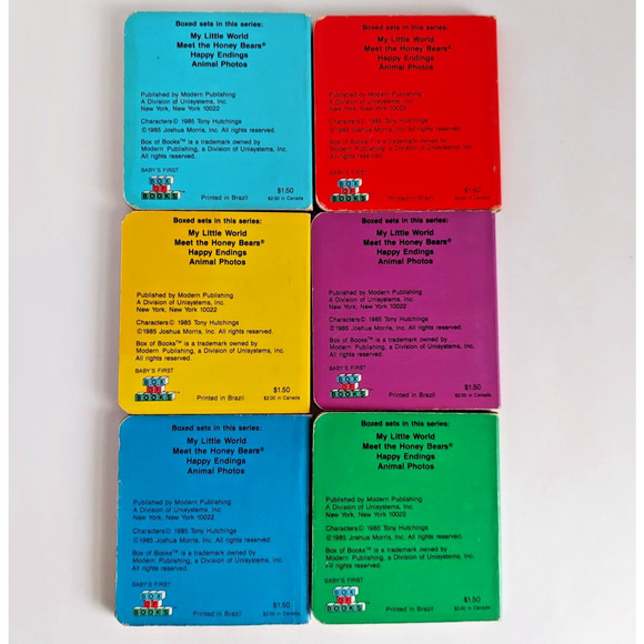 Vintage Children's Mini Board Book Lot Happy Endings 1985 Baby Toddler Set of 6 - Picture 3 of 9